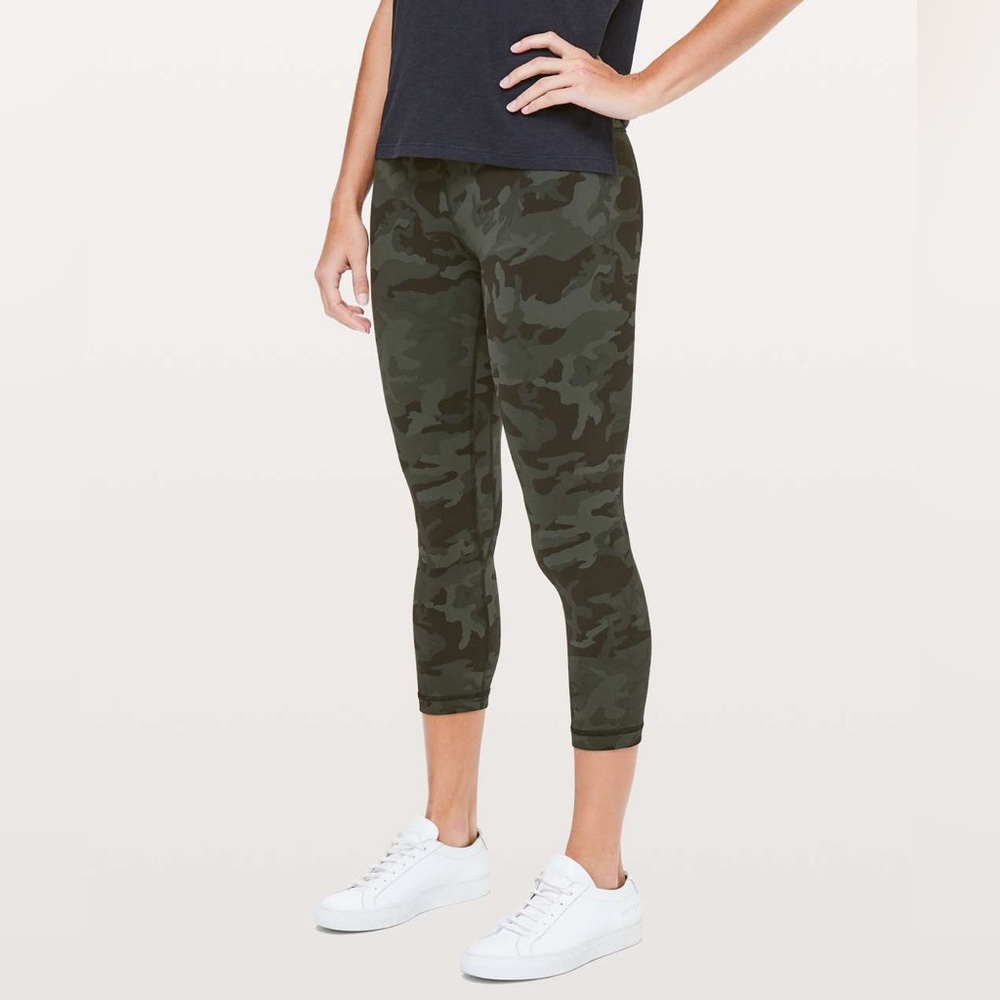 Lululemon Align Crop 21" Incognito Camo Multi Gator Green 1st Release Leggings 4